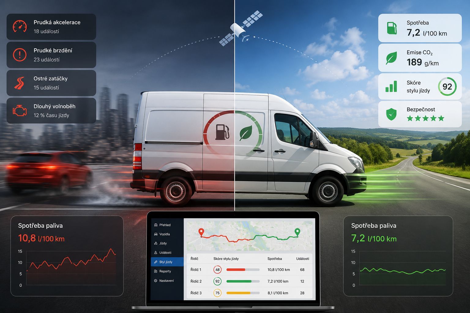 Green Driving: how drivers' driving style affects fuel consumption, costs and CO₂ emissions